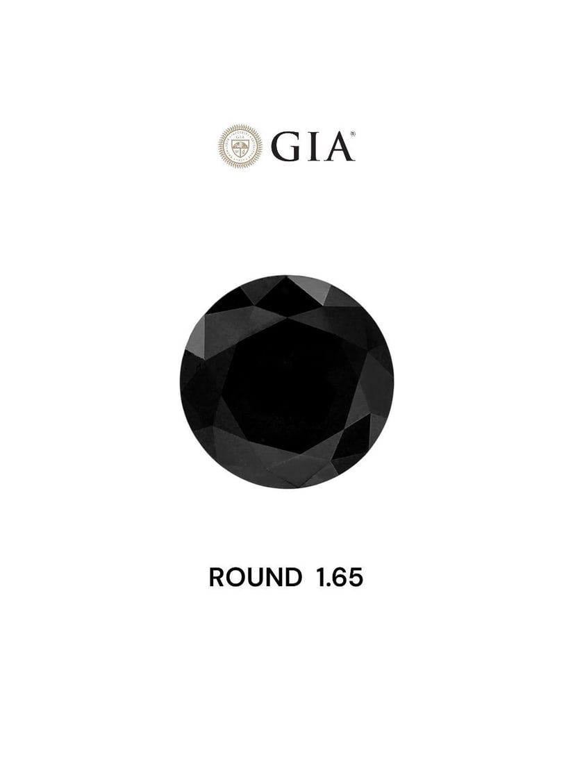 Loose Diamond - ROUND 1.65ct Fancy Black VVS2: Loose Diamond - ROUND 1.65ct Fancy Black VVS2 Source: Natural Shape: ROUND Carats: 1.65 Color: Fancy Black Certification: GIA Video:
