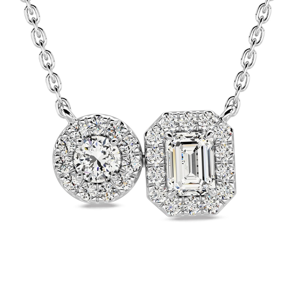 14K White Gold Diamond 1/2 Ct.Tw Fashion Necklace (1 of 4)