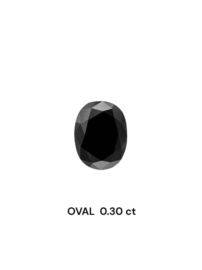 Loose Diamond - OVAL 0.3ct Fancy Black VVS2: Loose Diamond - OVAL 0.3ct Fancy Black VVS2 Source: Natural Shape: OVAL Carats: 0.3 Color: Fancy Black Certification: NONE Video: