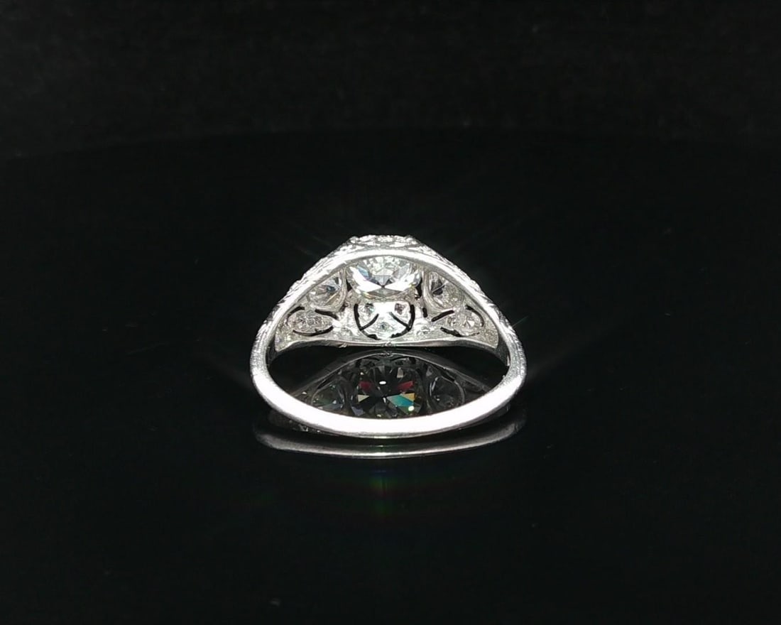 Antique Art Deco Platinum GIA Certified 1.76ctw Diamond Solitaire Ring - 14