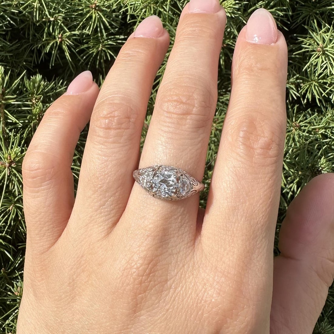 Antique Art Deco Platinum GIA Certified 1.76ctw Diamond Solitaire Ring - 16