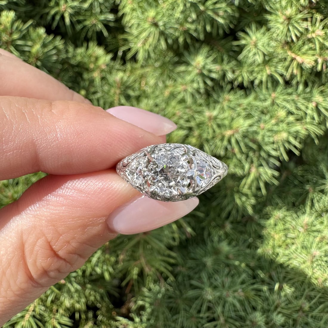 Antique Art Deco Platinum GIA Certified 1.76ctw Diamond Solitaire Ring - 4