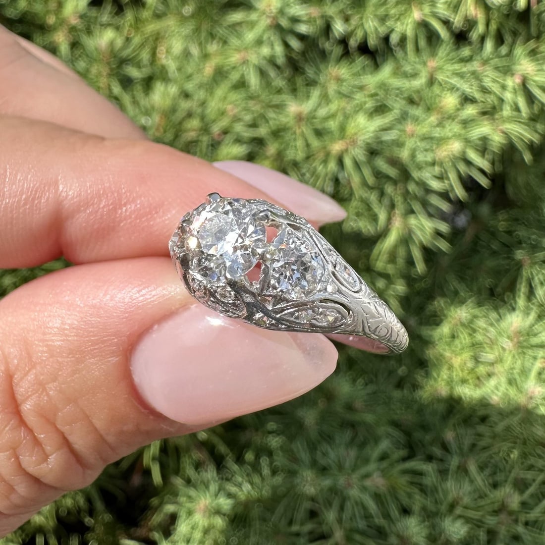 Antique Art Deco Platinum GIA Certified 1.76ctw Diamond Solitaire Ring - 5
