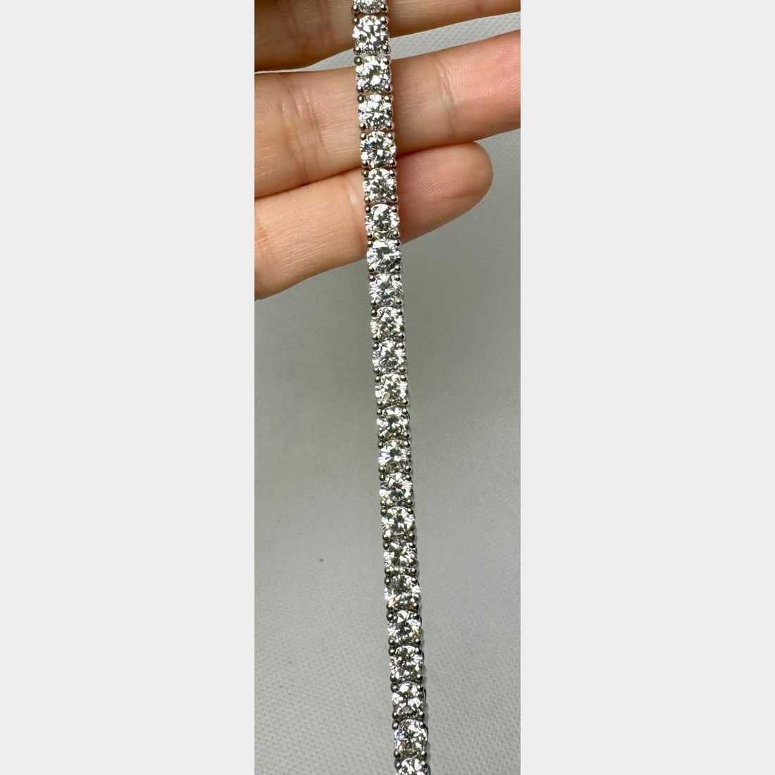 14K White Gold 19.00 Ct Diamond Tennis Bracelet with 37 Diamonds - 3