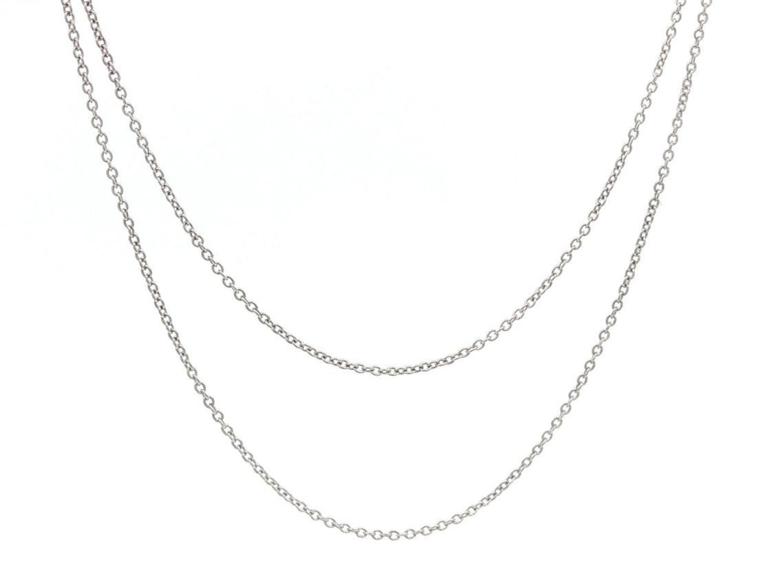 18 Inch 14k White Gold Cable Chain Necklace by Le Vian with Lobster Clasp: 18 Inch 14k White Gold Cable Chain Necklace by Le Vian with Lobster Clasp This Le Vian necklace features a classic 18-inch cable link chain crafted from solid 14k white gold. It is designed with a lob