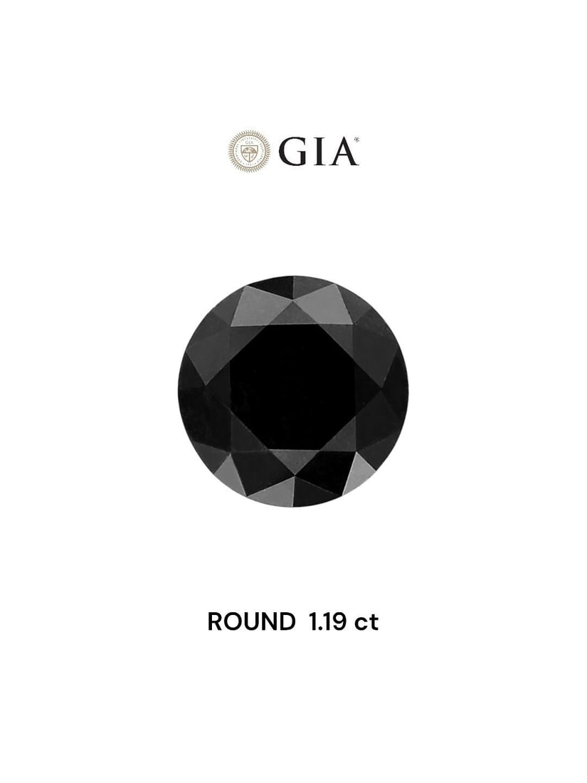 Loose Diamond - ROUND 1.19ct Fancy Black VVS2: Loose Diamond - ROUND 1.19ct Fancy Black VVS2 Source: Natural Shape: ROUND Carats: 1.19 Color: Fancy Black Certification: GIA Video: