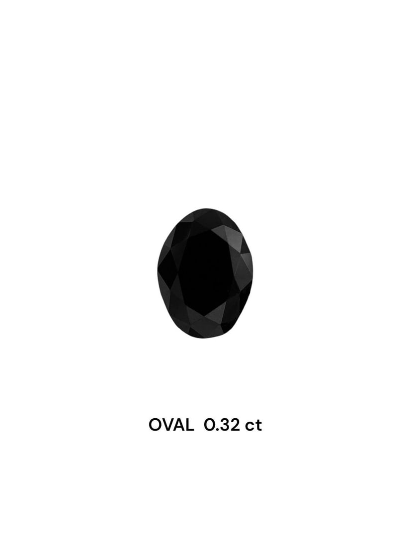 Loose Diamond - OVAL 0.32ct Fancy Black VVS2: Loose Diamond - OVAL 0.32ct Fancy Black VVS2 Source: Natural Shape: OVAL Carats: 0.32 Color: Fancy Black Certification: NONE Video: