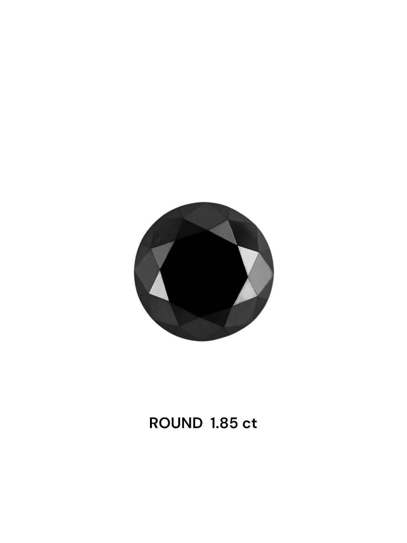 Loose Diamond - ROUND 1.85ct Black: Loose Diamond - ROUND 1.85ct Black Source: Natural Shape: ROUND Carats: 1.85 Color: Black Certification: IGI Video: