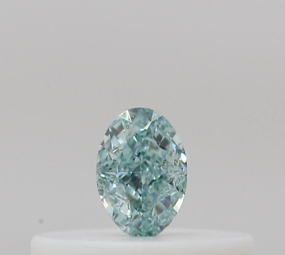 Loose Diamond - OVAL 0.11ct Fancy Intense Blue Green: Loose Diamond - OVAL 0.11ct Fancy Intense Blue Green Source: Natural Shape: OVAL Carats: 0.11 Color: Fancy Intense Blue Green Certification: GIA Video: