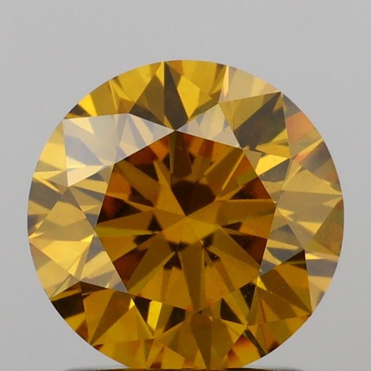 Loose Diamond - ROUND 1.21ct Fancy Deep Orange Yellow I1: Loose Diamond - ROUND 1.21ct Fancy Deep Orange Yellow I1 Source: Natural Shape: ROUND Carats: 1.21 Color: Fancy Deep Orange Yellow Certification: GIA Video: