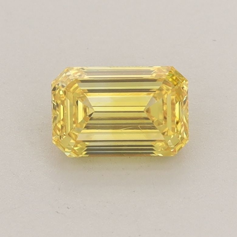 Loose Diamond - EMERALD 0.79ct Fancy Intense Yellow VS1: Loose Diamond - EMERALD 0.79ct Fancy Intense Yellow VS1 Source: This is a real non-mined Diamond that has been grown in a lab Shape: EMERALD Carats: 0.79 Color: Fancy Intense Yellow Certification: IGI