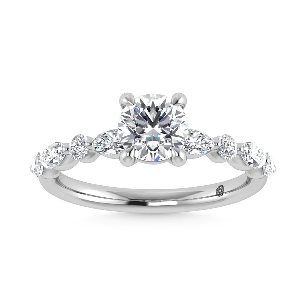 14K White Gold Lab Grown Diamond 1 1/3 Ct.Tw. Engagement Ring (Center 1 ct) (1 of 4)