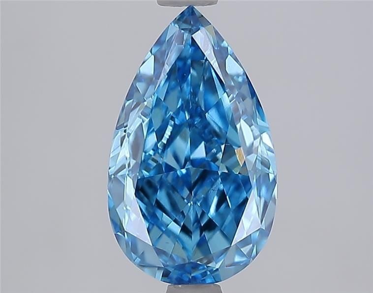 Loose Diamond - PEAR 2.54ct Fancy Vivid Blue VS1: Loose Diamond - PEAR 2.54ct Fancy Vivid Blue VS1 Source: This is a real non-mined Diamond that has been grown in a lab Shape: PEAR Carats: 2.54 Color: Fancy Vivid Blue Certification: IGI Video: Video
