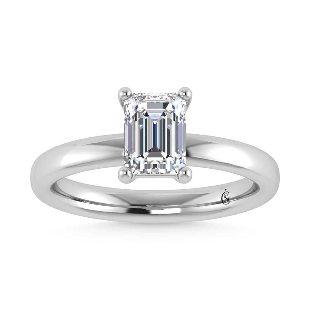 14K White Gold Lab Grown Diamond 1 Ct.Tw. IGI Certified Emerald Shape Solitaire (Available from 1CT (1 of 4)
