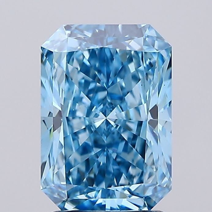Loose Diamond - RADIANT 2.36ct Fancy Vivid Blue VS1: Loose Diamond - RADIANT 2.36ct Fancy Vivid Blue VS1 Source: This is a real non-mined Diamond that has been grown in a lab Shape: RADIANT Carats: 2.36 Color: Fancy Vivid Blue Certification: IGI Video: