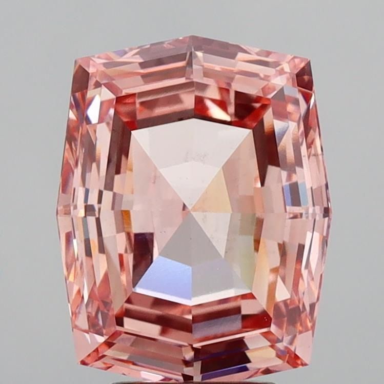 Loose Diamond - CUSHION MODIFIED 5.17ct Fancy Intense Brownish Pink VS1: Loose Diamond - CUSHION MODIFIED 5.17ct Fancy Intense Brownish Pink VS1 Source: This is a real non-mined Diamond that has been grown in a lab Shape: CUSHION MODIFIED Carats: 5.17 Color: Fancy Intense 