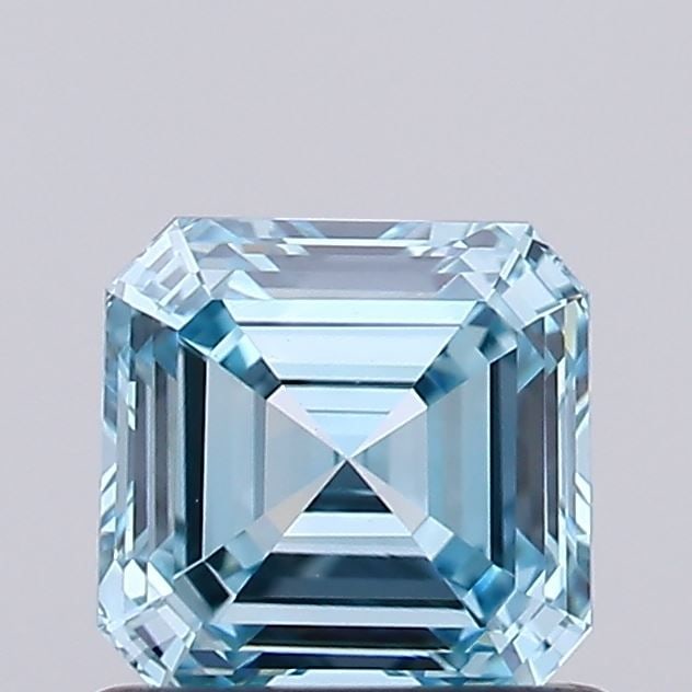 Loose Diamond - ASSCHER 0.85ct Fancy Intense Greenish Blue VVS2: Loose Diamond - ASSCHER 0.85ct Fancy Intense Greenish Blue VVS2 Source: This is a real non-mined Diamond that has been grown in a lab Shape: ASSCHER Carats: 0.85 Color: Fancy Intense Greenish Blue Cer