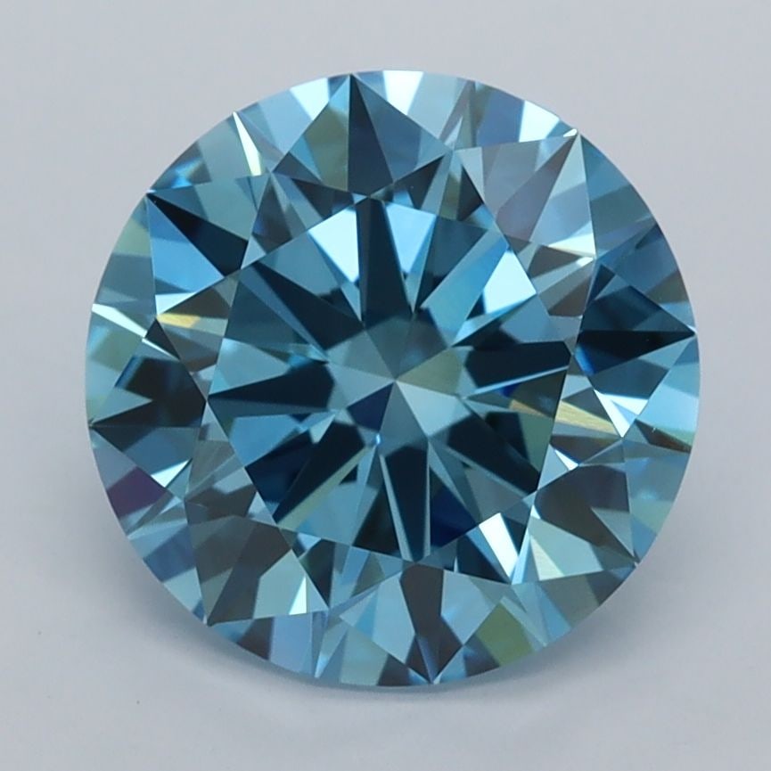 Ideal Loose Diamond - ROUND 3.03ct Fancy Vivid Blue VVS2: Ideal Loose Diamond - ROUND 3.03ct Fancy Vivid Blue VVS2 Source: This is a real non-mined Diamond that has been grown in a lab Shape: ROUND Carats: 3.03 Color: Fancy Vivid Blue Certification: IGI Vide