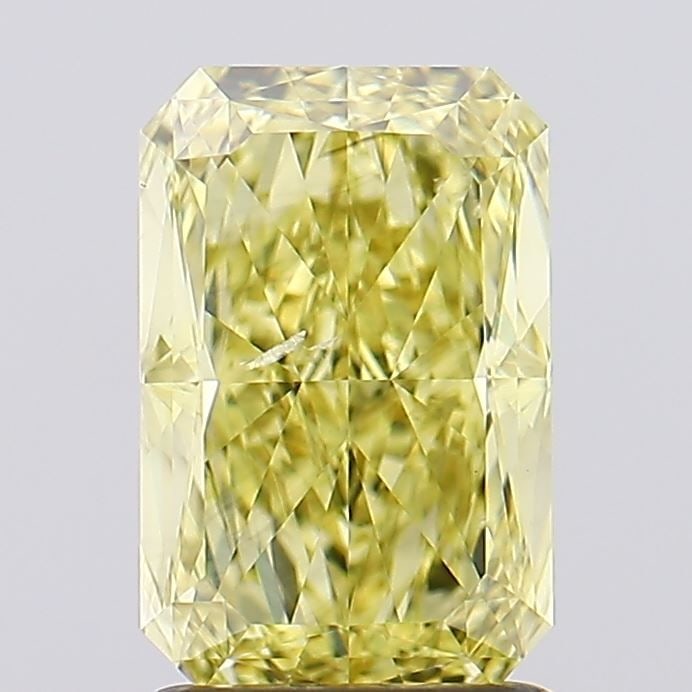 Loose Diamond - RADIANT 2.01ct Fancy Intense Yellow SI1: Loose Diamond - RADIANT 2.01ct Fancy Intense Yellow SI1 Source: This is a real non-mined Diamond that has been grown in a lab Shape: RADIANT Carats: 2.01 Color: Fancy Intense Yellow Certification: IGI