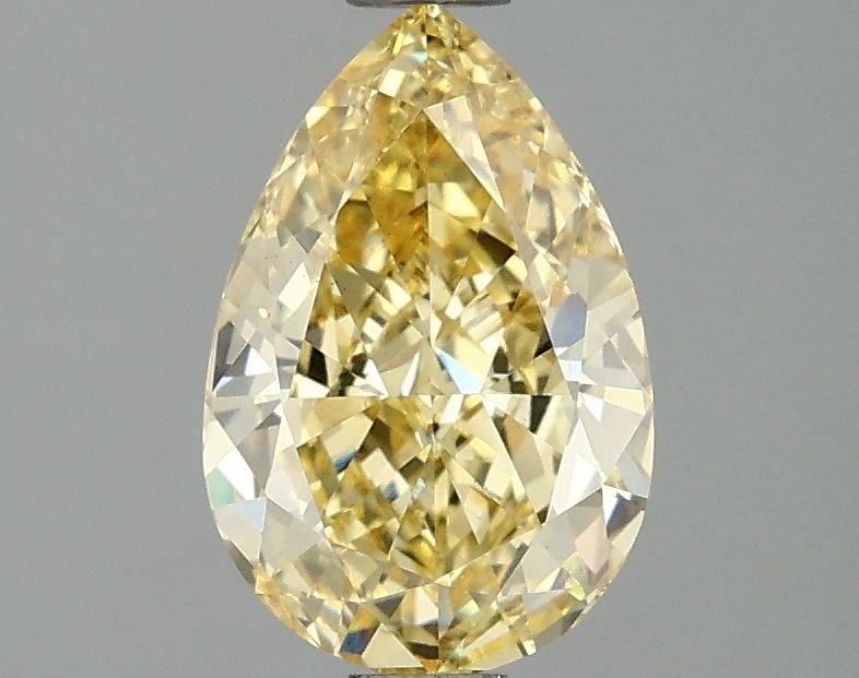 Loose Diamond - PEAR 1.58ct Fancy Intense Yellow VS1: Loose Diamond - PEAR 1.58ct Fancy Intense Yellow VS1 Source: This is a real non-mined Diamond that has been grown in a lab Shape: PEAR Carats: 1.58 Color: Fancy Intense Yellow Certification: IGI Video
