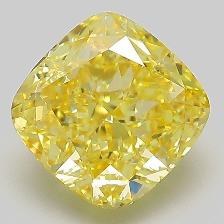 Loose Diamond - CUSHION MODIFIED 3.06ct Fancy Vivid Yellow VS1: Loose Diamond - CUSHION MODIFIED 3.06ct Fancy Vivid Yellow VS1 Source: This is a real non-mined Diamond that has been grown in a lab Shape: CUSHION MODIFIED Carats: 3.06 Color: Fancy Vivid Yellow Cert