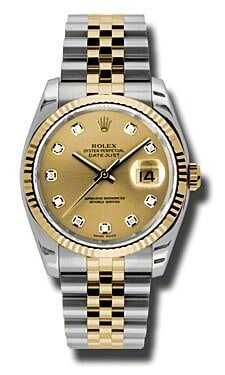 Rolex Datejust Ref 116233 Champagne Diamond Dial Jubilee Bracelet 2011 Card: Rolex Datejust Ref 116233 Champagne Diamond Dial Jubilee Bracelet 2011 Card This Rolex Datejust watch features a champagne diamond dial, fluted bezel, and a Jubilee bracelet. It is a men's model, refe