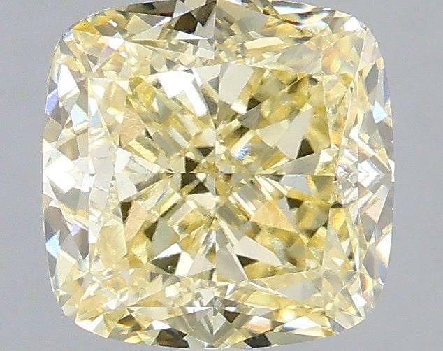 Loose Diamond - CUSHION MODIFIED 2.54ct Fancy Light Yellow VS1: Loose Diamond - CUSHION MODIFIED 2.54ct Fancy Light Yellow VS1 Source: This is a real non-mined Diamond that has been grown in a lab Shape: CUSHION MODIFIED Carats: 2.54 Color: Fancy Light Yellow Cert