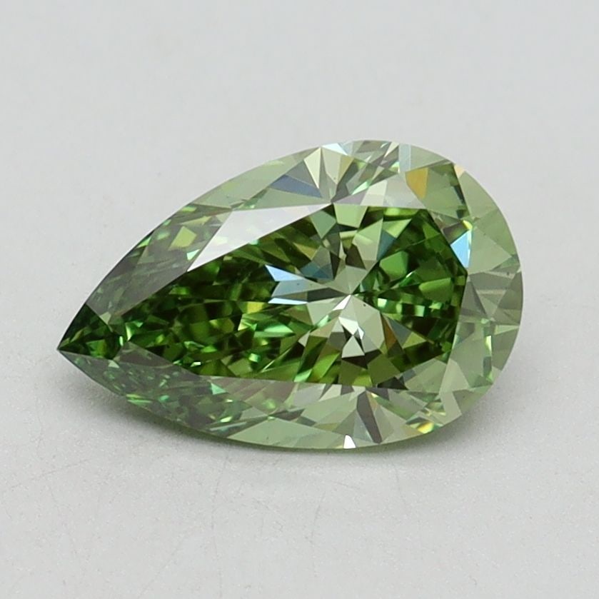 Loose Diamond - PEAR 1.09ct Fancy Vivid Green VS1: Loose Diamond - PEAR 1.09ct Fancy Vivid Green VS1 Source: This is a real non-mined Diamond that has been grown in a lab Shape: PEAR Carats: 1.09 Color: Fancy Vivid Green Certification: IGI Video: