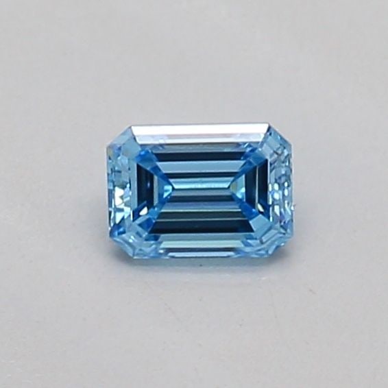 Loose Diamond - EMERALD 0.14ct Fancy Vivid Blue VS2: Loose Diamond - EMERALD 0.14ct Fancy Vivid Blue VS2 Source: This is a real non-mined Diamond that has been grown in a lab Shape: EMERALD Carats: 0.14 Color: Fancy Vivid Blue Certification: IGI The Dia