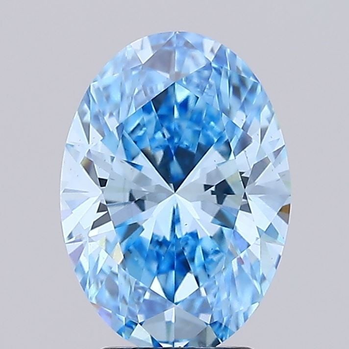 Loose Diamond - OVAL 3.08ct Fancy Vivid Blue VS2: Loose Diamond - OVAL 3.08ct Fancy Vivid Blue VS2 Source: This is a real non-mined Diamond that has been grown in a lab Shape: OVAL Carats: 3.08 Color: Fancy Vivid Blue Certification: IGI Video: