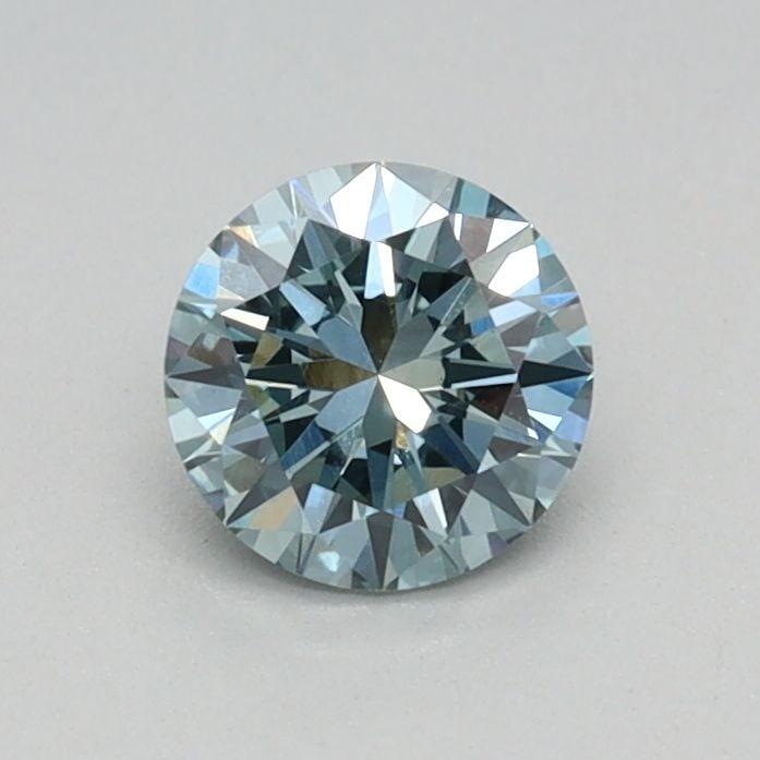 Loose Diamond - ROUND 0.38ct Fancy Vivid Green Blue VS1: Loose Diamond - ROUND 0.38ct Fancy Vivid Green Blue VS1 Source: This is a real non-mined Diamond that has been grown in a lab Shape: ROUND Carats: 0.38 Color: Fancy Vivid Green Blue Certification: IGI