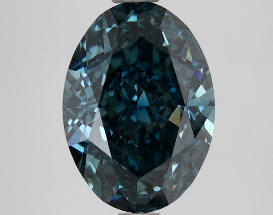 Loose Diamond - OVAL 2.97ct Fancy Intense Blue Green VVS2: Loose Diamond - OVAL 2.97ct Fancy Intense Blue Green VVS2 Source: This is a real non-mined Diamond that has been grown in a lab Shape: OVAL Carats: 2.97 Color: Fancy Intense Blue Green Certification: 