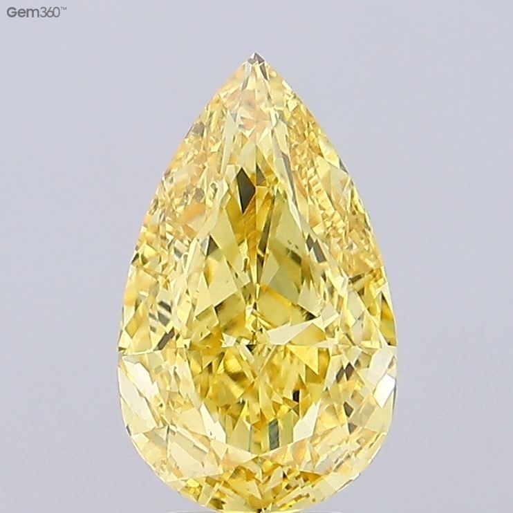 Loose Diamond - PEAR 4.07ct Fancy Vivid Yellow VS2: Loose Diamond - PEAR 4.07ct Fancy Vivid Yellow VS2 Source: This is a real non-mined Diamond that has been grown in a lab Shape: PEAR Carats: 4.07 Color: Fancy Vivid Yellow Certification: IGI Video: