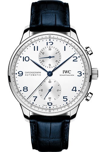IWC Portugieser Chronograph IW371605 Silver Dial Leather Watch with Card 2023 (1 of 8)
