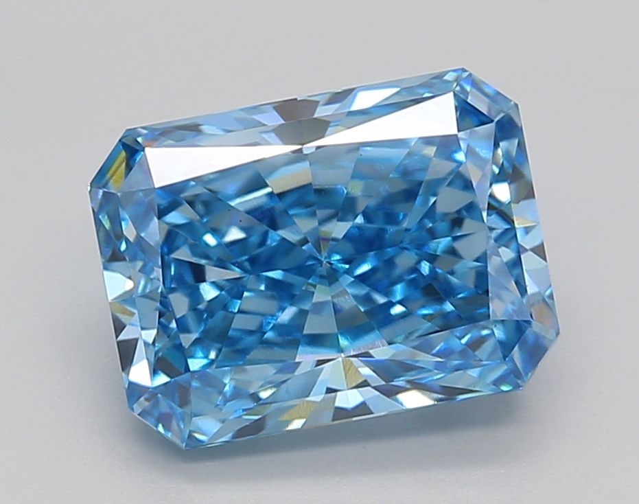 Loose Diamond - RADIANT 3.23ct Fancy Vivid Blue VS1: Loose Diamond - RADIANT 3.23ct Fancy Vivid Blue VS1 Source: This is a real non-mined Diamond that has been grown in a lab Shape: RADIANT Carats: 3.23 Color: Fancy Vivid Blue Certification: IGI Video: