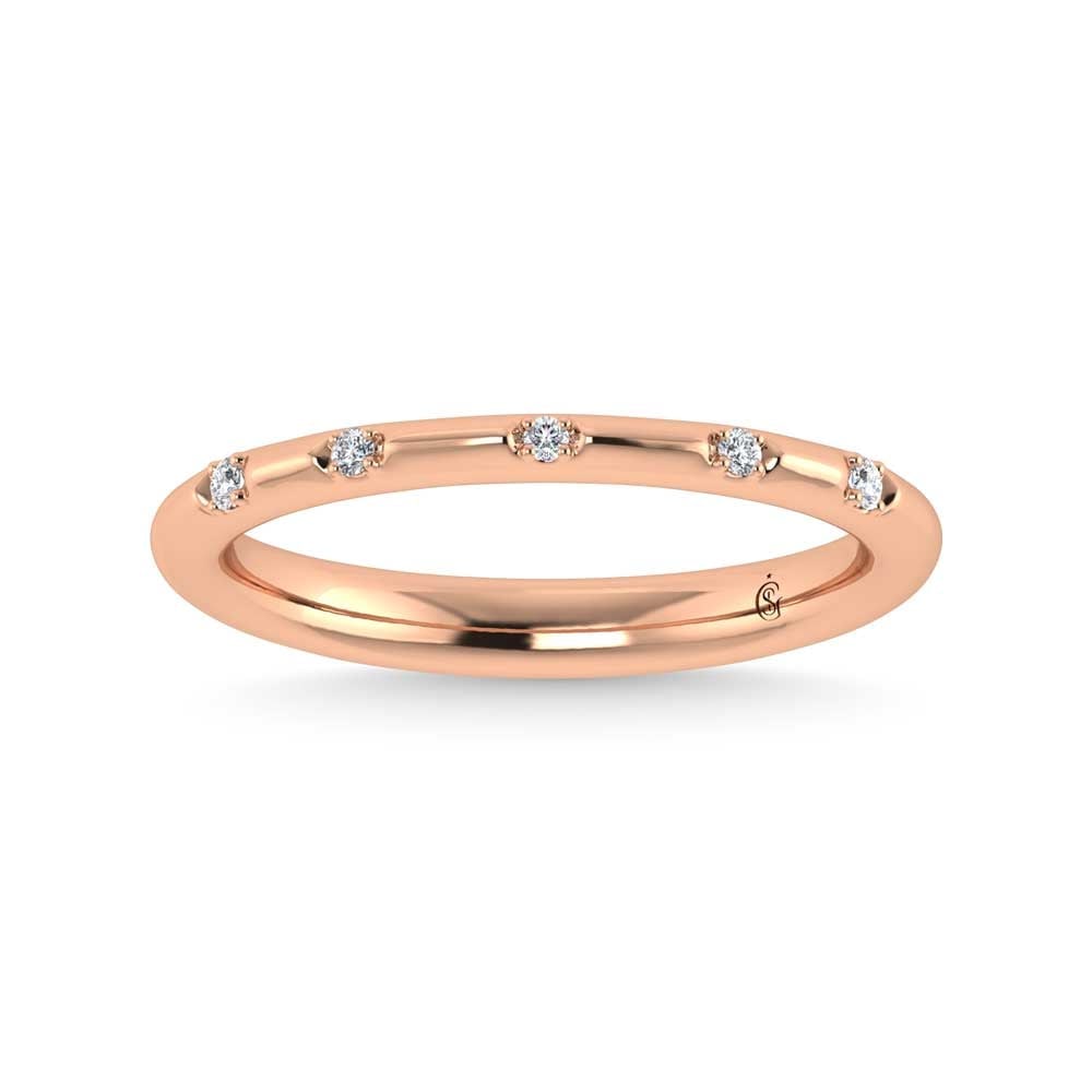 14K Rose Gold Lab Grown Diamond 1/20 Ct.Tw. Stack Band (1 of 4)
