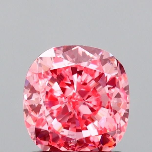 Loose Diamond - CUSHION MODIFIED 0.9ct Fancy Vivid Pink VS1: Loose Diamond - CUSHION MODIFIED 0.9ct Fancy Vivid Pink VS1 Source: This is a real non-mined Diamond that has been grown in a lab Shape: CUSHION MODIFIED Carats: 0.9 Color: Fancy Vivid Pink Certificat