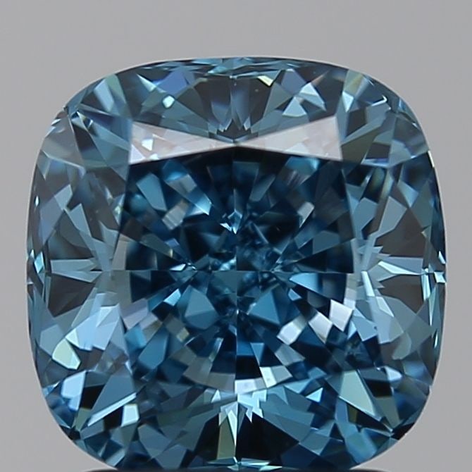 Loose Diamond - CUSHION BRILLIANT 2.08ct Blue VS1: Loose Diamond - CUSHION BRILLIANT 2.08ct Blue VS1 Source: This is a real non-mined Diamond that has been grown in a lab Shape: CUSHION BRILLIANT Carats: 2.08 Color: Blue Certification: NONE Video: