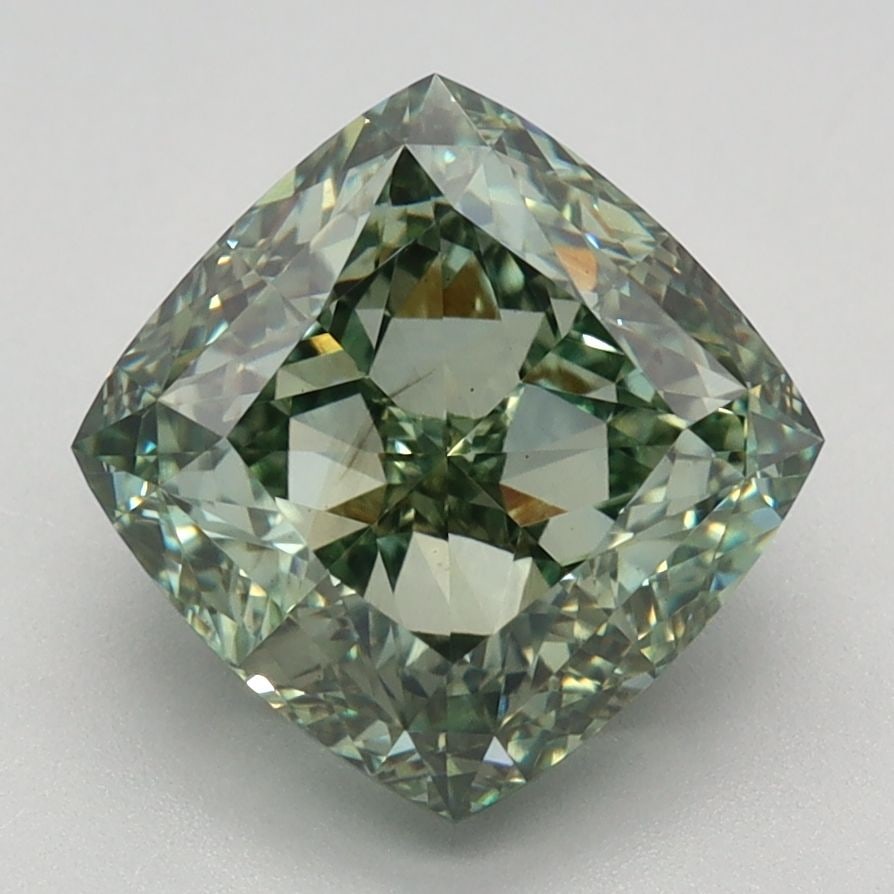 Loose Diamond - CUSHION MODIFIED 3.19ct Fancy Intense Green VS2: Loose Diamond - CUSHION MODIFIED 3.19ct Fancy Intense Green VS2 Source: This is a real non-mined Diamond that has been grown in a lab Shape: CUSHION MODIFIED Carats: 3.19 Color: Fancy Intense Green Ce
