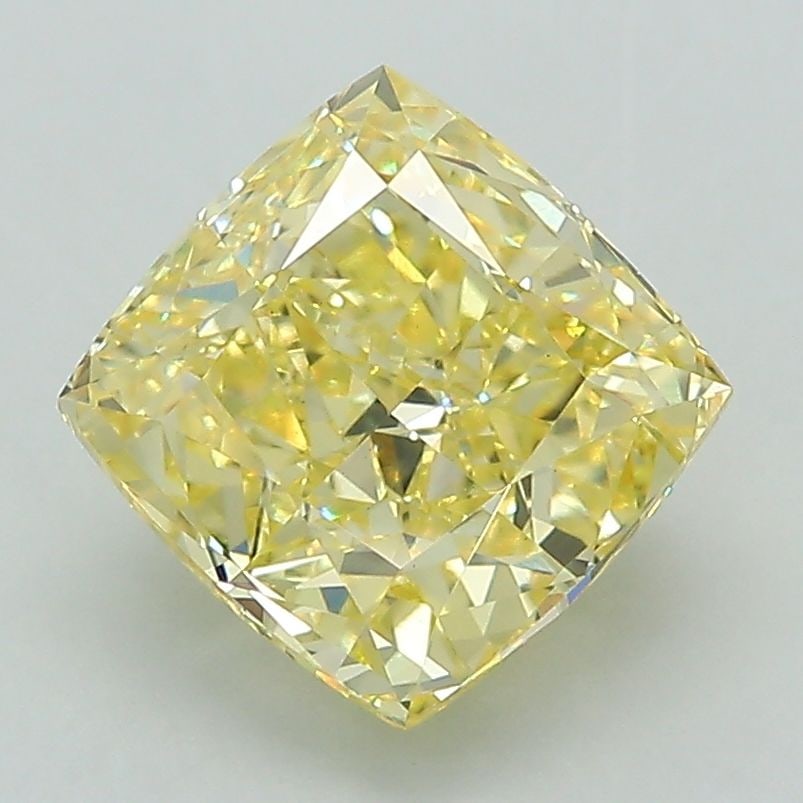 Loose Diamond - CUSHION MODIFIED 2.76ct Fancy Intense Yellow VS1: Loose Diamond - CUSHION MODIFIED 2.76ct Fancy Intense Yellow VS1 Source: This is a real non-mined Diamond that has been grown in a lab Shape: CUSHION MODIFIED Carats: 2.76 Color: Fancy Intense Yellow 