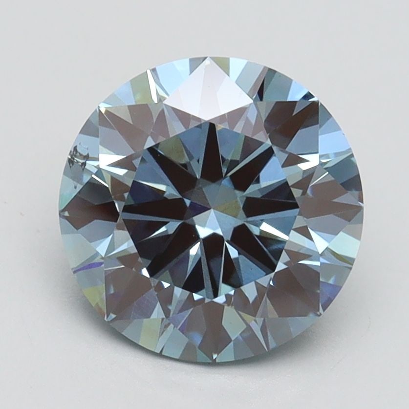 Loose Diamond - ROUND 2.13ct Fancy Vivid Blue VS2: Loose Diamond - ROUND 2.13ct Fancy Vivid Blue VS2 Source: This is a real non-mined Diamond that has been grown in a lab Shape: ROUND Carats: 2.13 Color: Fancy Vivid Blue Certification: IGI Video:
