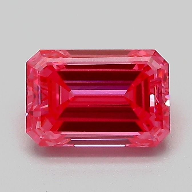 Loose Diamond - EMERALD 1.21ct Fancy Vivid Pink VVS2: Loose Diamond - EMERALD 1.21ct Fancy Vivid Pink VVS2 Source: This is a real non-mined Diamond that has been grown in a lab Shape: EMERALD Carats: 1.21 Color: Fancy Vivid Pink Certification: IGI Video: