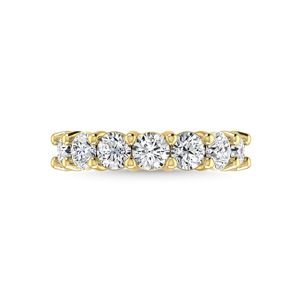 14K Yellow Gold 1 1/3 Ct.Tw. Round Shape Lab Grown Diamond Wedding Band: 14K Yellow Gold 1 1/3 Ct.Tw. Round Shape Lab Grown Diamond Wedding Band 14k Yellow Gold Stone Color: F Stone Clarity: Vs Each ring is presented in standard size 6.5. Complimentary resizing is availabl
