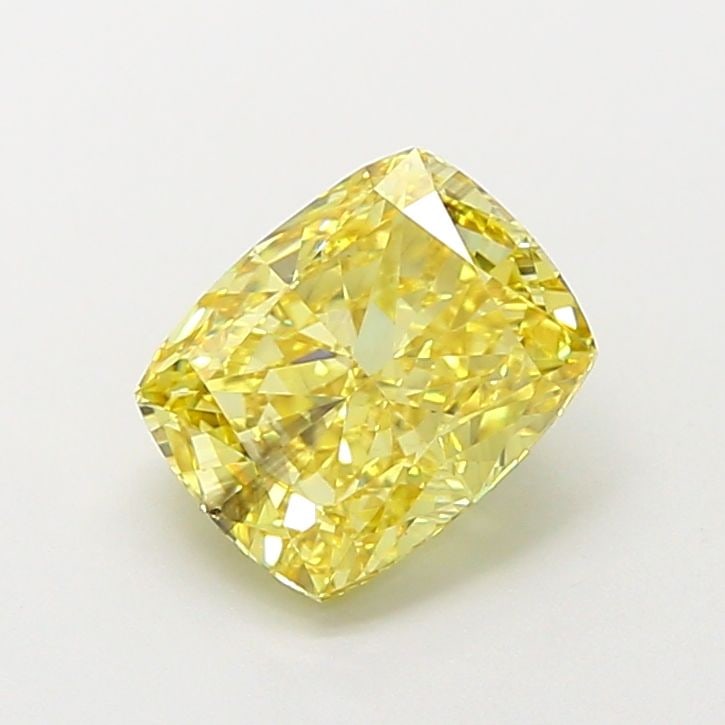 Loose Diamond - CUSHION MODIFIED 2.17ct Fancy Vivid Yellow SI1: Loose Diamond - CUSHION MODIFIED 2.17ct Fancy Vivid Yellow SI1 Source: This is a real non-mined Diamond that has been grown in a lab Shape: CUSHION MODIFIED Carats: 2.17 Color: Fancy Vivid Yellow Cert