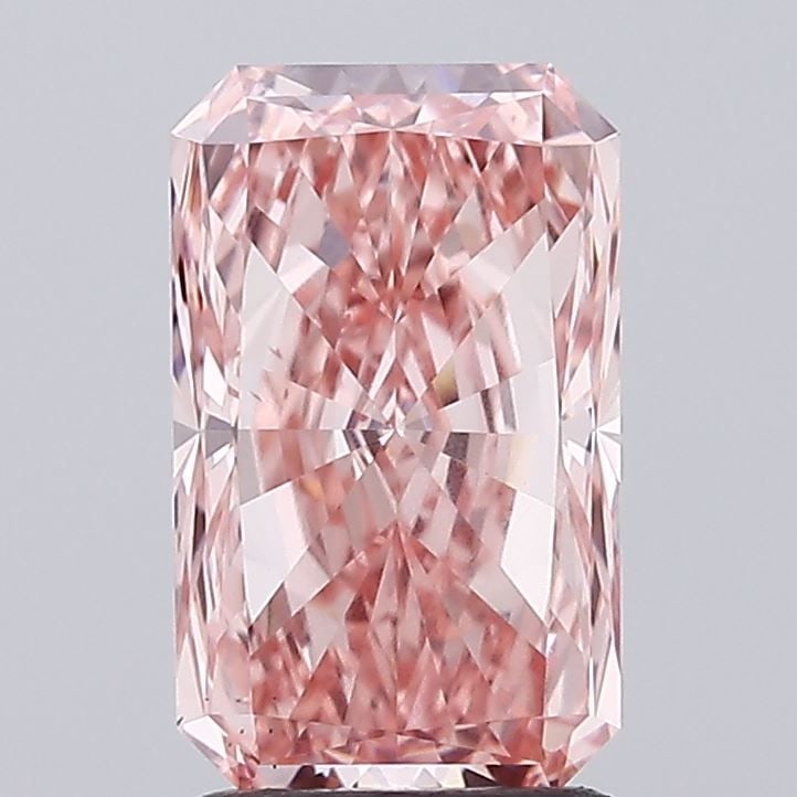 Loose Diamond - RADIANT 2.5ct Fancy Vivid Pink VS2: Loose Diamond - RADIANT 2.5ct Fancy Vivid Pink VS2 Source: This is a real non-mined Diamond that has been grown in a lab Shape: RADIANT Carats: 2.5 Color: Fancy Vivid Pink Certification: IGI Video: