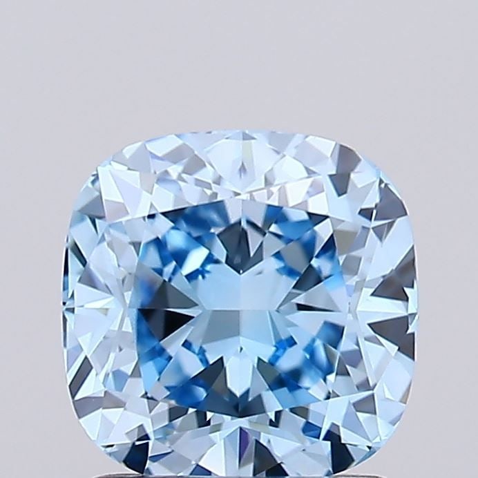 Loose Diamond - CUSHION MODIFIED 1.5ct Fancy Vivid Blue VS1: Loose Diamond - CUSHION MODIFIED 1.5ct Fancy Vivid Blue VS1 Source: This is a real non-mined Diamond that has been grown in a lab Shape: CUSHION MODIFIED Carats: 1.5 Color: Fancy Vivid Blue