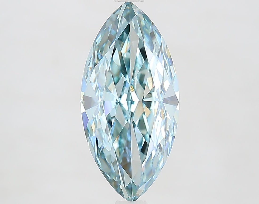 Loose Diamond - MARQUISE 3.07ct Fancy Blueish Green VVS2: Loose Diamond - MARQUISE 3.07ct Fancy Blueish Green VVS2 Source: This is a real non-mined Diamond that has been grown in a lab Shape: MARQUISE Carats: 3.07 Color: Fancy Blueish Green Certification: IG