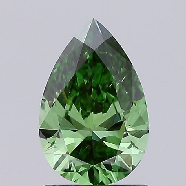 Loose Diamond - PEAR 1.1ct Fancy Vivid Green VS2: Loose Diamond - PEAR 1.1ct Fancy Vivid Green VS2 Source: This is a real non-mined Diamond that has been grown in a lab Shape: PEAR Carats: 1.1 Color: Fancy Vivid Green Certification: IGI Video: