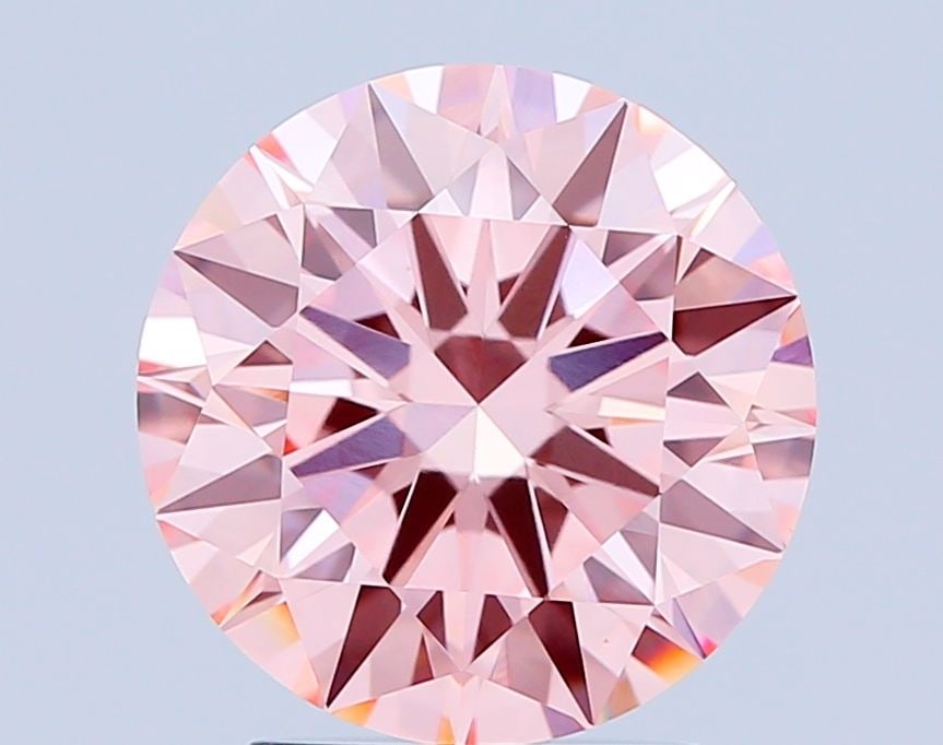 Ideal Loose Diamond - ROUND 2.52ct Fancy Vivid Pink VS1: Ideal Loose Diamond - ROUND 2.52ct Fancy Vivid Pink VS1 Source: This is a real non-mined Diamond that has been grown in a lab Shape: ROUND Carats: 2.52 Color: Fancy Vivid Pink Certification: IGI Video