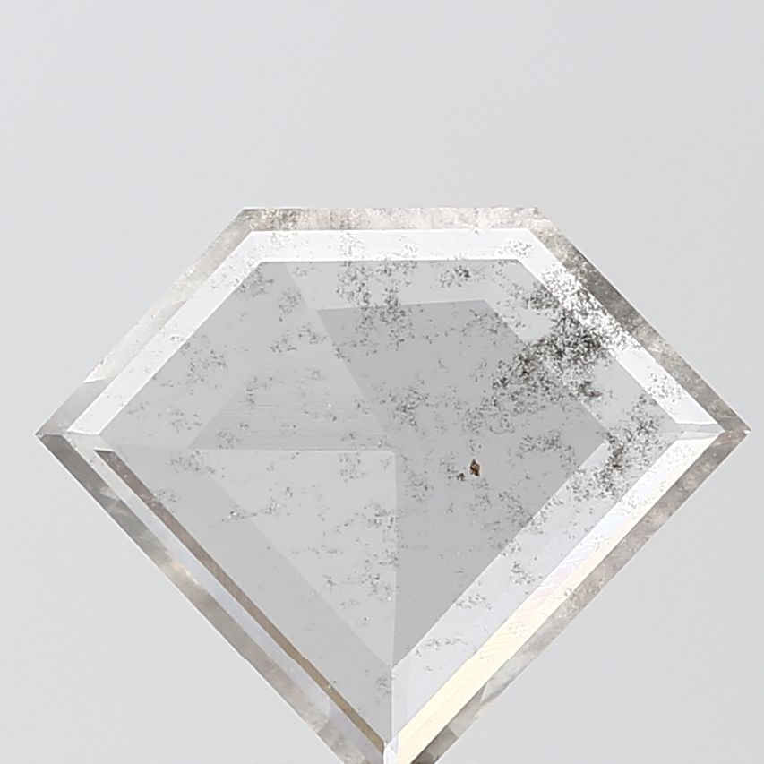 Loose Diamond - SHIELD 1.88ct Salt and Pepper I2: Loose Diamond - SHIELD 1.88ct Salt and Pepper I2 Source: This is a real non-mined Diamond that has been grown in a lab Shape: SHIELD Carats: 1.88 Color: Salt and Pepper Certification: NONE Video: